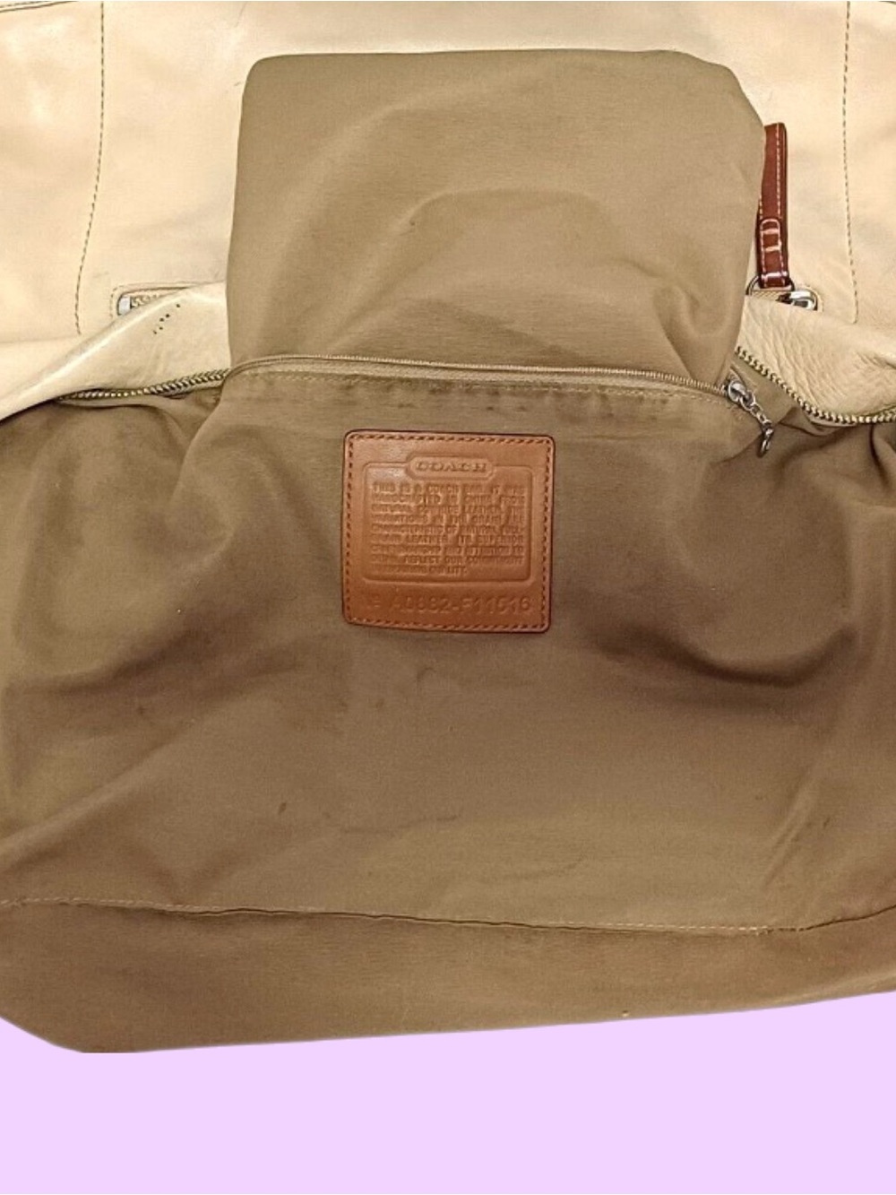 Coach Legacy East West Y2K Beige Leather 2-Way Crossbody Shoulder Bag - Picture 4 of 6